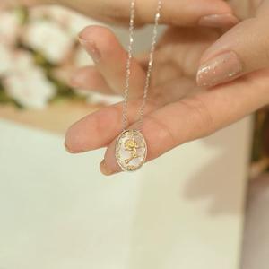 Collier en argent sterling S925 pour femme avec ruban crème et nœud souriant, chaîne de clavicule polyvalente, beauté riche et blanche, accessoire en perles - Product Image 1