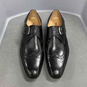 High-quality Summer Handmade Men's Formal Oxford <b>Shoes</b> Engraved Buckle Strap Waterproof Breathable <b>Height</b> <b>Increasing</b> - Product Image 4