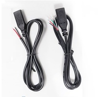 Câble USB Type-C 1m mâle-femelle à extrémité ouverte, nickelé, PVC nu, conducteur en cuivre pur 24/28AWG 2-4 conducteurs, pour téléphone portable rapide