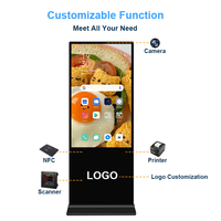 Kiosque d'affichage numérique vertical Android/Windows Wifi 49/55 pouces avec carte SIM, moniteur ultra large pour affichage numérique en intérieur