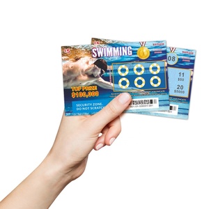 การออกแบบสลากกินแบ่งรางวัลชั้นนำ พิมพ์ออฟเซ็ต กระดาษแกนดำ ปรับแต่งข้อมูลความปลอดภัย รูปแบบเกมว่ายน้ำ - Product Image 1