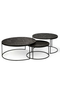 Modern 3-Piece Mango Wood & Iron <b>Nesting</b> <b>Coffee</b> <b>Table</b> <b>Set</b> - Product Image 5