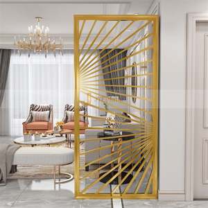 JINYIFAN ANN022 Écran personnalisé multifonctionnel durable au design moderne, thème artistique de luxe, pour hôtel de type boutique, en acier inoxydable plaqué or - Product Image 5