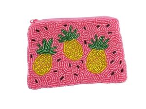 Porte-monnaie perlé fait main, brodé ananas, pochette multicolore avec fermeture éclair, petit sac à monnaie pour usage quotidien - Product Image 4