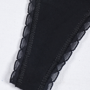 Tangas con lazo de encaje, bragas íntimas elásticas transpirables cómodas y sexis, tangas de algodón 95% 5% Spandex, ropa interior para mujer, bragas - Product Image 5