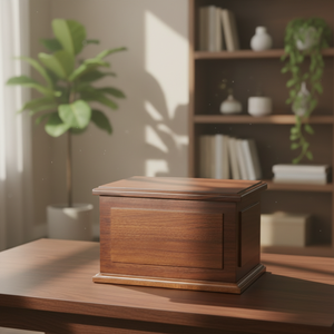 Özelleştirilebilir Fabrika Satışları Ceviz Ağacı Evcil Hayvan Anıt Urnleri Amerikan Tarzı Ahşap Evcil Hayvan Urn'u El Yapımı Dekoratif Urnlar - Product Image 5