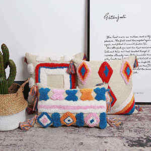 Innermor Bohemian <span class=keywords><strong>Style</strong></span> Tufted Handmade Travesseiro Capa de Almofada Marroquina para Sofá-cama para Casa ou Hotel Uso Par - Product Image 3