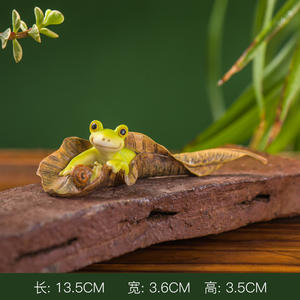 Decorazioni per statue di rana da giardino, figurine di rana in resina con pace, divertimento, segno di speranza, divertenti decorazioni estive ornamento da giardino naturale f - Product Image 2