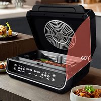 4-en-1 6.2L sans fumée Digital air Fryer Grill Indoor Grill/Griddle Combo Utilisation ouverte ou fermée avec Griddle Air Fry Dehydrate