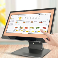 Système de point de vente Android à double écran tactile de 15,6 pouces, imprimante thermique NFC, terminal de paiement en ligne/hors ligne pour restaurants (1 an Wi-Fi 6)