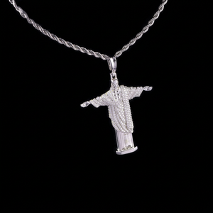 Pendentif Jésus en moissanite VVS plaqué or, argent sterling 925, passe le testeur de diamants, certificat GRA, hip hop, unisexe, cadeau, en stock - Product Image 1