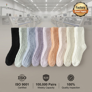 <span class=keywords><strong>Chaussettes</strong></span> de nuit confortables en velours corail pour <span class=keywords><strong>femme</strong></span>, collection automne 2026, couleur bonbon, à rayures, chaudes, pour le quotidien et la maison - Product Image 5