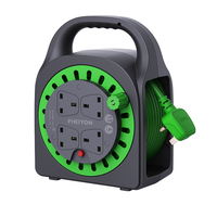 Pheiyon Hochleistungs-UK-Typ IP20 4-fach Steckdosenkabeltrommel 15M 13A UKCA CE mit Thermoschutz und Tragetasche für Haus, Garage und Wartungsarbeiten, tragbar