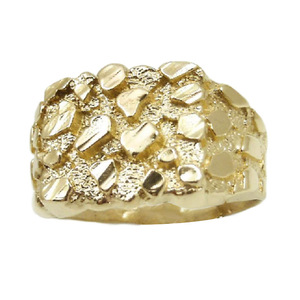 سميكة واسعة تصميم جديد 14k مطلية بالذهب ناجيت تحطيم الفرقة عصابة للرجال/النساء المجوهرات - Product Image 4
