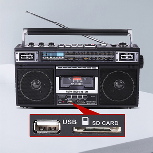Retro Portable Cassette Recorder AM FM SW Radio BT <b>USB</b> SD Card Dual <b>Speakers</b> For Home Outdoor Travel Use Stereo Boombox - Product Image 5