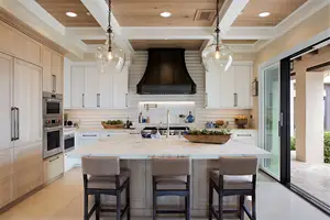 CBMMart 2024 Nouvel arrivage d'armoires de cuisine en forme de U au design moderne laqué de luxe avec îlot