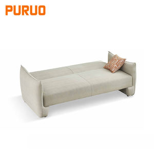 Puruo Ensemble de canapés italiens <span class=keywords><strong>pour</strong></span> salon, en tissu technique nordique, sectionnel en L, en coton et lin, avec chaise longue inclinable et fonction lit - Product Image 2