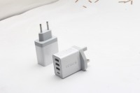 Chargeurs Muraux Électriques en Gros 32W à 4 Ports USB pour Téléphones Mobiles, Charge Rapide Type C QC3.0 avec Câble Rétractable OTP pour iPhones