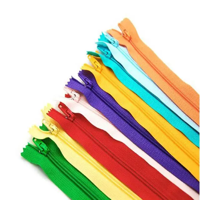 100 unids/bolsa 28cm 35cm 40cm 50cm 55cm 60cm de largo Invisible Multi Color cremalleras de Nylon de la bobina de la cremallera para coser ropa Accesorios