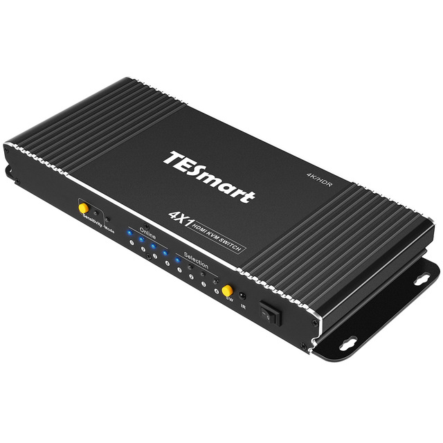 TESmart 4 Port Kvm Switch 4k HDMI KVM Switches Support Keyboard and Mouse Pass Through Mode HDCP for HDTV