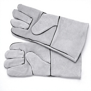Heavy-Duty Cowhide Split Leather <b>Fire</b>-Resistant Welding Gloves Industrial Safety Work Gloves for Hand Protection - Product Image 1