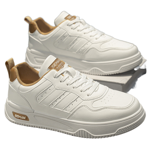 Men's Autumn Mesh Lace-Up Breathable Casual Sneakers Thick-Soled EVA <b>Insole</b> White Student Trendy - Product Image 1