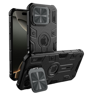 ฝาครอบแม่เหล็กสำหรับ iPhone 16 PRO MAX <span class=keywords><strong>camshield</strong></span> <span class=keywords><strong>ARMOR</strong></span> <span class=keywords><strong>ARMOR</strong></span> PROP, เคสป้องกันแข็งแรงทนทานพร้อมขาตั้งฝาครอบเลนส์โลหะ - Product Image 1