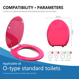 Asiento de Inodoro de Madera Moldeada Rosa MDF, Asiento de Baño Rosa de Cierre Suave, Ajuste <span class=keywords><strong>Universal</strong></span>, Cubierta de Asiento de <span class=keywords><strong>WC</strong></span>, <span class=keywords><strong>Tapa</strong></span> de Inodoro para Baño Familiar - Product Image 5