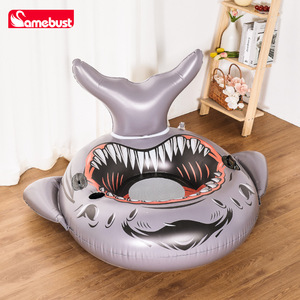 Amebust Shark <b>Inflatable</b> Lounger <b>Floating</b> Bed PVC Water Seat For Kids Swimming Pool Fun - Product Image 3