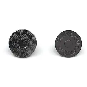 Botones redondos de imán fuerte, botón de presión magnético chapado personalizado de metal para bolsos y bolsos
