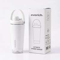 Bouteille de sport portable personnalisée avec compartiment de rangement en Tritan, filtre mélangeur intégré en acier inoxydable