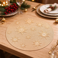 Set de table rond en PVC ajouré flocon de neige 38 cm – Décoration de table de Noël et de fêtes