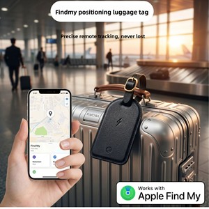 Etiqueta Localizadora de Equipaje con GPS + Apple Find My + Google, Carga Inalámbrica, Antipérdida, para IOS y Android, Localizador de Llaves de Cuero PU - Product Image 1