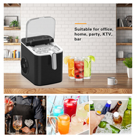 Machine à glaçons automatique de comptoir électrique portable, glaçons en forme de balle, capacité de 12 kg/24 heures pour un usage domestique et hôtelier, en plastique