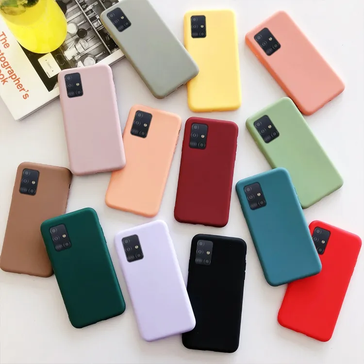 Candy Solid Color Soft Matte TPU Phone Case Back Cover For Samsung Galaxy A12 A22 A32 A52 A72 A30S 4G 5G