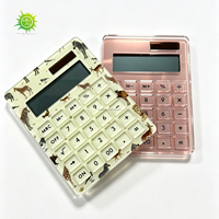 Calculatrice solaire portable à 8 chiffres en acrylique avec motif personnalisé, pour étudiants et bureaux, vente en gros, OEM disponible