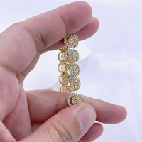 Bracelet pour femme tendance, visage souriant, plaqué or, cuivre, anti-ternissement, zircon complet, brillant, mignon, visage souriant, bijoux