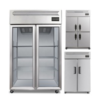 Vente chaude : Réfrigérateur commercial double porte 1000L, réfrigérateurs et congélateurs côte à côte