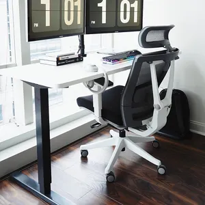 Diam Kantor dengan Keyboard Penyimpanan 3 Kaki 160 Panjang Meja Gaming Berdiri