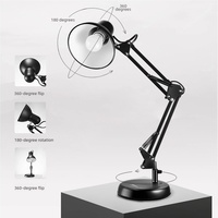 Portable étude lumière réglable chambre Cilp lampe dortoir lecture pince Led bureau bras oscillant Flexible pliant lampe de Table avec pince