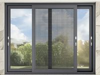 Fenêtre coulissante verticale à double vitrage, design insonorisé, cadre en alliage d'aluminium, application extérieure pour cuisine, norme énergétique Energy Star