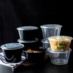 Jetable Plastique PP Rectangle Rond Restaurant Bento Déjeuner Emballage Boîte <span class=keywords><strong>Micro</strong></span>-ondes Sûr Restauration rapide Conteneur de préparation de repas à emporter - Product Image 4