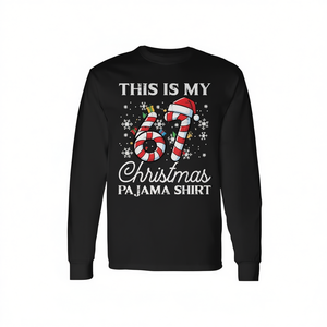 Questa è la mia maglietta da pigiama natalizia 67, maglietta a maniche lunghe, abbigliamento natalizio - Product Image 3