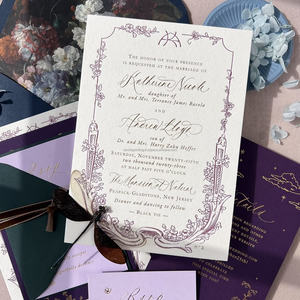 Tarjetas de Felicitación de Papel de Algodón con Impresión Offset de Lujo Personalizadas, Invitaciones de Boda y Tarjetas de Agradecimiento con Sobres - Product Image 3