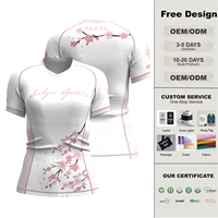 Haut de compression court pour femme Sakura Design, avec bande antidérapante, ajustement sécurisé, protection UPF50+, en Spandex/Polyester, idéal pour l'entraînement MMA