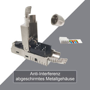 Connecteur <span class=keywords><strong>RJ45</strong></span> 8 broches vers prise modulaire sans outil à visser Cat6 Cat6A Ethernet sans outil pour câble réseau montage sur panneau - Product Image 3