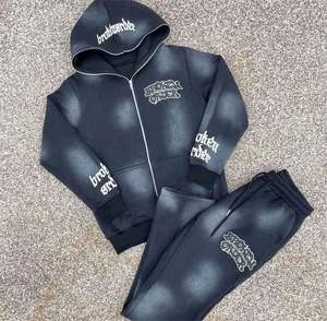 Autumn <b>Winter</b> Custom Design Men Heavyweight Streetwear Joggers Loose Casual Clothing Sweatpants and <b>Hoodie</b> Two Piece Set - Product Image 3