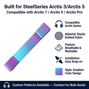 สายรัดศีรษะแบบยืดหยุ่นสำหรับเปลี่ยนสำหรับ SteelSeries <span class=keywords><strong>Arctis</strong></span> <span class=keywords><strong>3</strong></span>/<span class=keywords><strong>Arctis</strong></span> 5 ชุดหูฟังสำหรับเล่นเกมหูฟังสายรัดศีรษะแบบเปลี่ยนได้ - Product Image 3