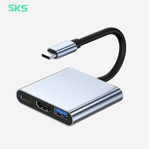 3合1 Type-C 集线器 铝壳 4K 适用于5A快速充电 <span class=keywords><strong>USB</strong></span> 3.0 适配器 适用于笔记本电脑、手机、平板电脑、IOS和打印机 - Product Image 1