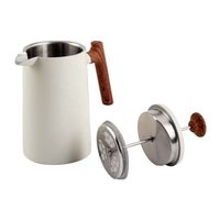 Cafetière à piston en acier inoxydable à double paroi grande capacité pour usage domestique, isolation thermique, design moderne et luxueux